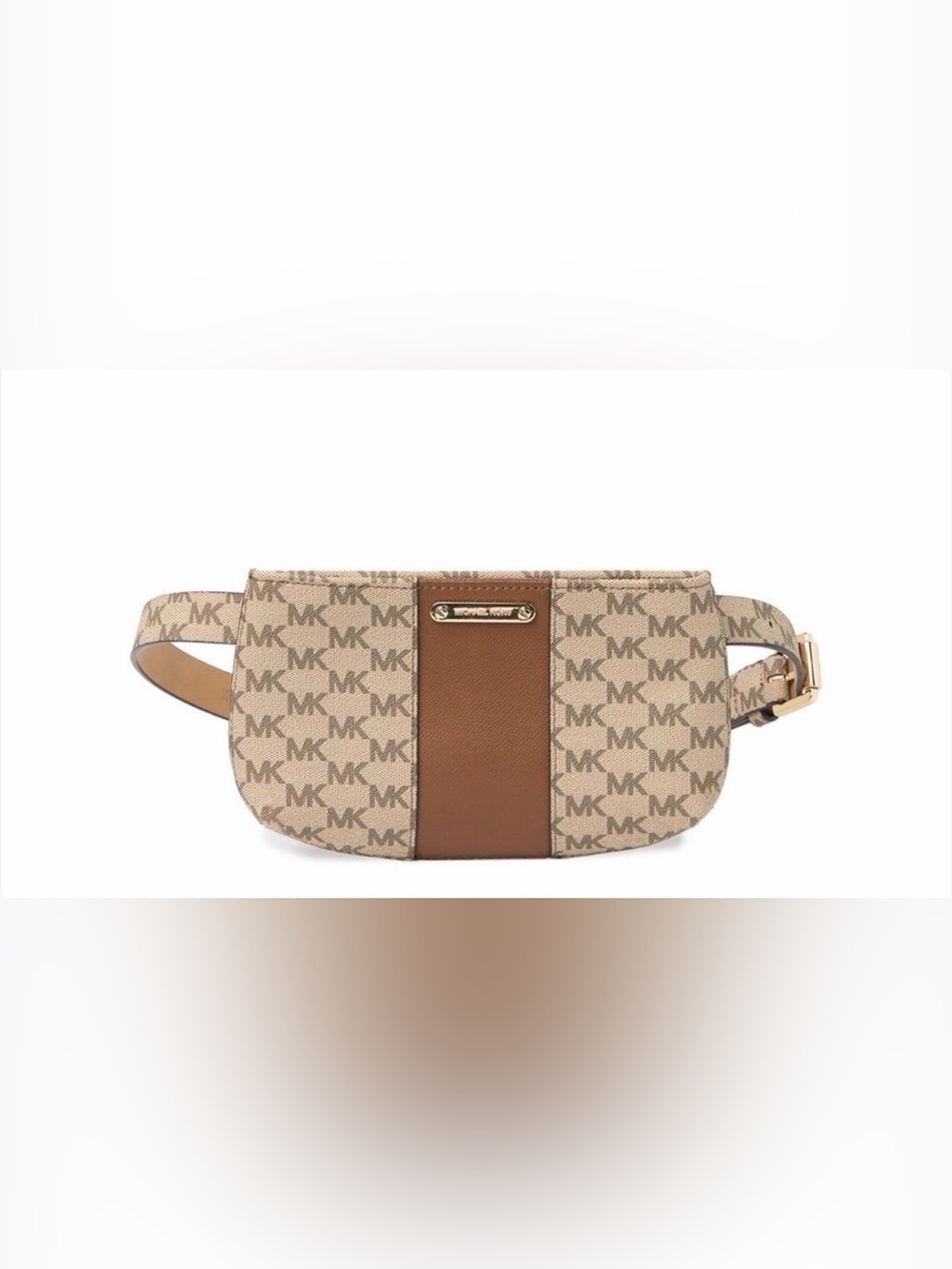 Michael Kors Beige & Brown Logo Belt Bag NWT